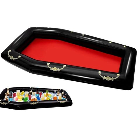 Floating ice cube tray, inflatable buffet stand, 135 x 80 cm, lightweight party accessory, ideal for keeping ice cold, for the beach, barbecue, picnic, kitchen and more. (1/4)