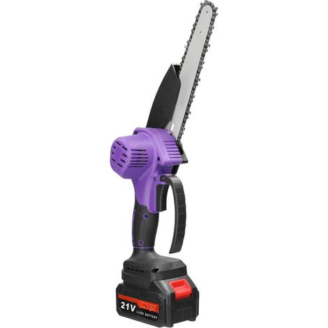 Scie d'élagage électrique portable 21 V 8 pouces, petite tronçonneuse à bois, moteur sans balais, outil de travail du bois à une main pour jardin et verger (1/5)