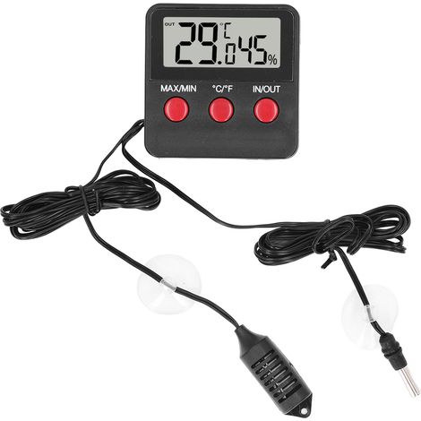 Reptilien Digital-Thermometer Hygrometer LCD Temperatur- und Feuchtigkeitsmesser für Terrarium Haustiere Inkubator, Behälter