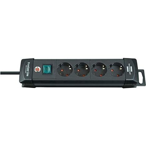 Brennenstuhl 1951140100 base múltiple 1,8 m 4 salidas AC Interior Negro
