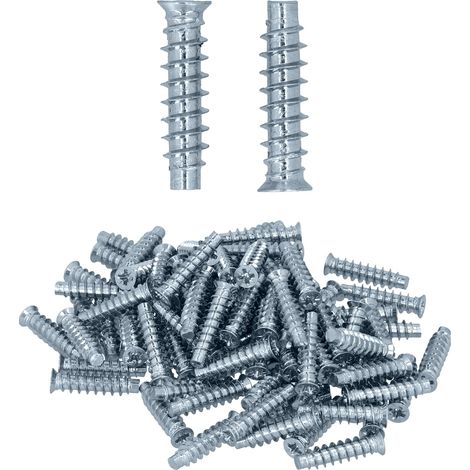 Lot de 50 vis européennes à tête fraisée 6 3 x 25 mm galvanisées Pour meubles avec entraînement PZ 3 et filetage complet Idéal pour le bois massif et (1/4)
