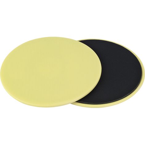 Lot de 2 disques de glisse fitness antidérapants pour entraînement complet du corps (jaune) (1/5)