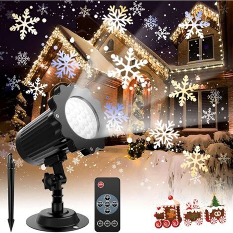 Projecteur de flocons de neige lumineux d'extérieur, projecteur de flocons de neige étanche à LED pour décoration de Noël intérieure et extérieure, idéal pour les fêtes, les mariages, les jardins (1/5)