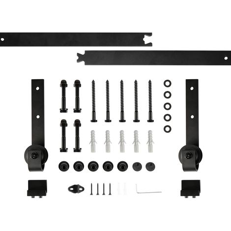 WYCTIN® Juego de polea de riel colgante para puerta de granero de 183 cm (clásico) puerta única