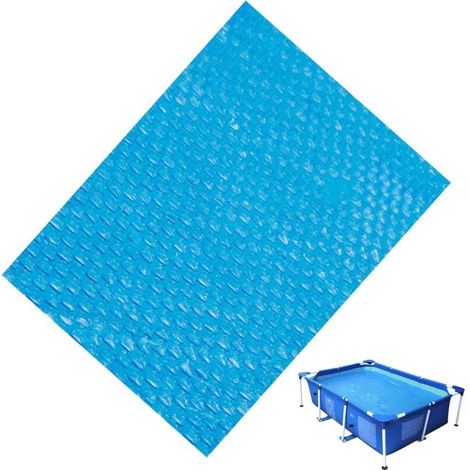 Bâches Bulles Piscine Solaires Rectangulaire/carré Couverture de Piscine Solaire, Protecteur Couvercle De Bain à Remous Anti-Pluie Anti-poussière Protection UV Jardin Extérieur - 260x170cm (1/4)
