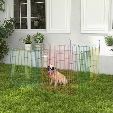 Parque plegable para perros y cachorros de acero multicolor Ø156 x 60 cm (1/4)