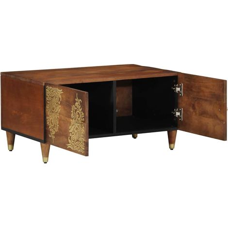 Table basse,Table d'appoint,Table de Salon marron miel 80 x 50 x 40 cm bois de manguier massif CFW92248 (1/5)