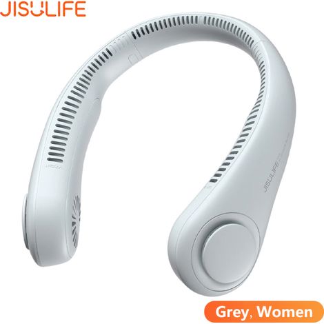 Ventilateur Cou JISULIFE – Sans Pales – 3 Vitesses – USB-C – 4000mAh – 360° – Silencieux – Maison/Extérieur (1/5)