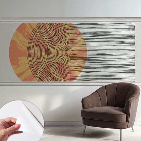 Tapete Selbstklebend - Fototapete mit Motiv - Wandtapete modern - Wanddeko Kreis mit Linien 250x104 cm (1/5)