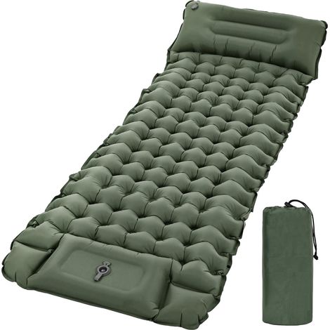 Matelas Gonflable de Camping Ultra léger avec Oreiller, Pompe à Pied intégrée, Matelas Auto-gonflant imperméable avec Sac de Transport pour randonnée (1/5)