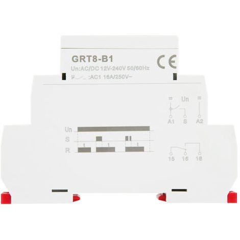 Relais temporisé de mise hors tension miniature GRT8B1, type rail DIN, AC/DC 12V240V