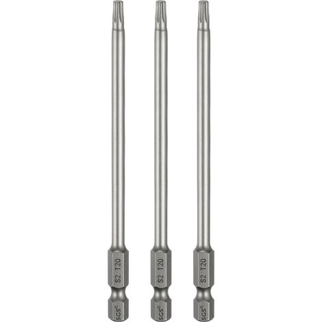 3Pcs Embout Tournevis Torx T20 1/4" Hex Shank Long 4.3" (110mm) (1/5)