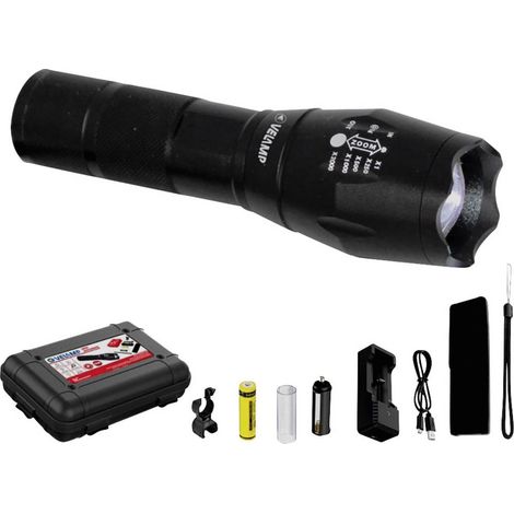 Lampe de poche - VELAMP - STEEL RECHARGEABLE - Rechargeable - 10W - Imperméable (1/3)