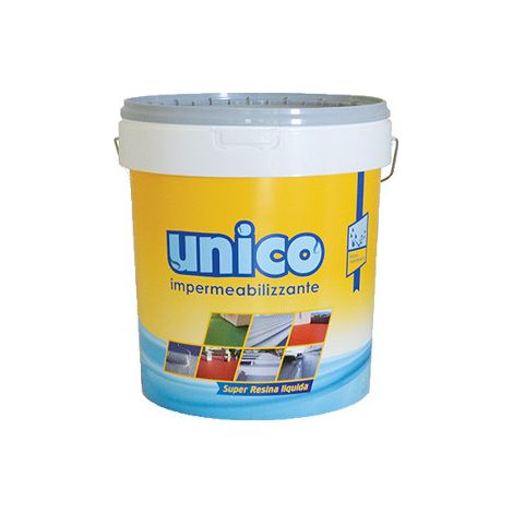 UNICO 18 - GUAINA LIQUIDA IMPERMEABILIZZANTE MONOCOMPONENTE A BASE ACQUA PER RIVESTIMENTI PROTETTIVI COLORE GRIGIO 18KG - ICOBIT (1/2)