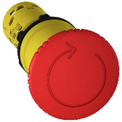 EMER. 40 drehbarer Pilz-Monoblock 1NC1NA mit IP65 und 230V Spannung.