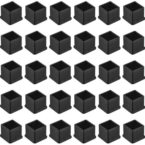 38 Pièces Bouchons Carrés en Plastique 16 x 16mm Noir (1/5)