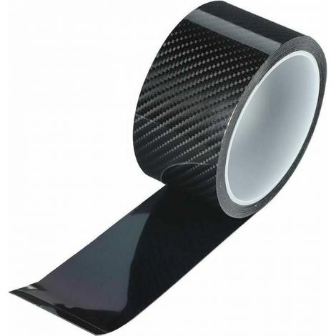 1 unidad (5 cm 3 m) de película protectora de fibra de carbono negra para puerta de coche. (1/4)