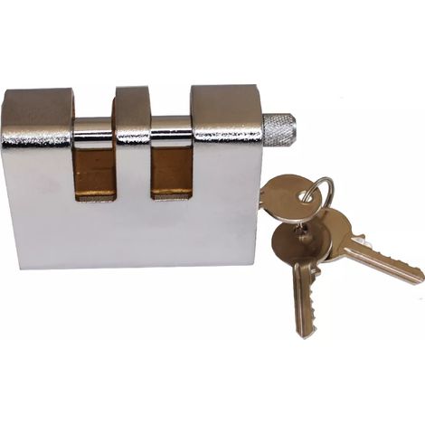 Cadenas blindé double verrouillage type chaîne haute résistance et 3 clés (1/2)