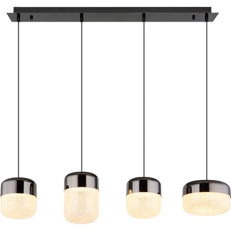 Lampe suspendue plafonnier LED salle à manger lumière verre graphite cristaux