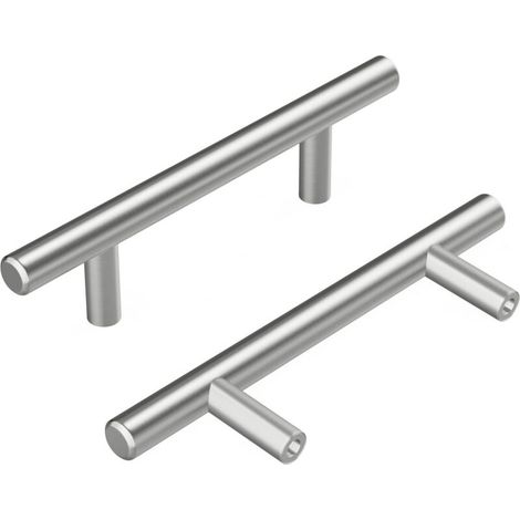 Runde Rohrgriffe für Schränke, Türen und Schubladen, 96 mm Lochabstand, silberfarben, 2 Stück (1/5)