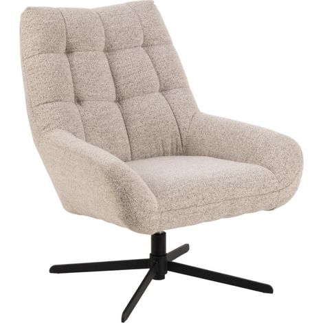 Fauteuil lounge pivotant en tissu bouclette - BERLIN (1/5)