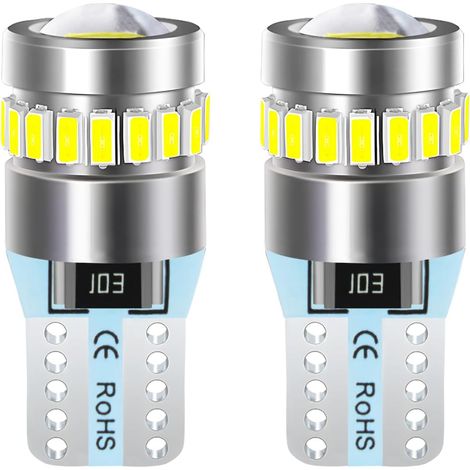 2 Stück T10 W5W LED-Autolampen 194 12V 6000k (Weiß) Ersatzlampen, 168 LED-Lampen, 2825 T10 W5W LED-Lampen, LED-Innenraumbeleuchtung für Autos, W5W LED-Lampen, LED-Lampen für Autos (1/5)
