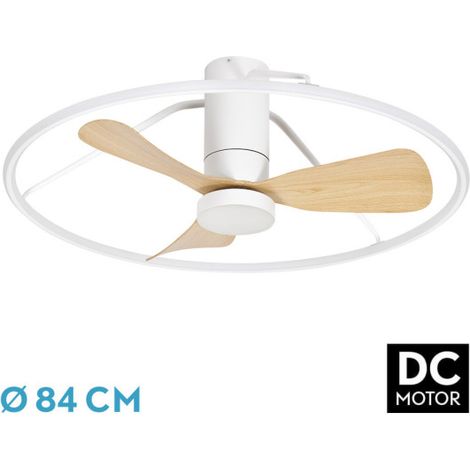 FABRILAMP Ventilador Dc Oporto 56w Blan/haya 3asp.84d 5600lm 3000-4000-6500k 6vel Remot,tempo,3int.rg (1/3)