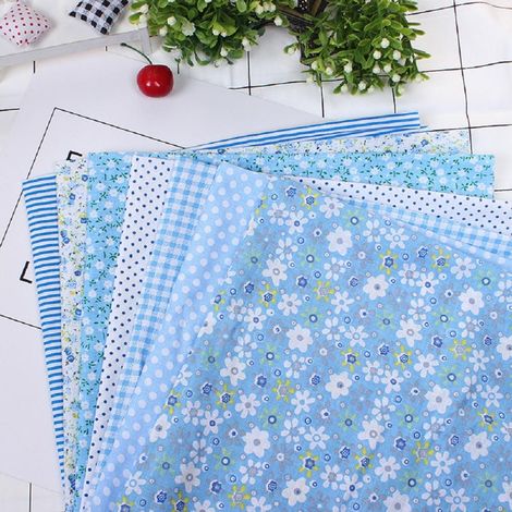 Lot de 7 coupons assortis en coton pour patchwork, couture et bricolage DIY.