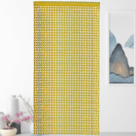 rideaux Carrs En Mtal Laser 1m2m Dor Avec Glands Brillants, Rideaux Glands En Aluminium Brillants Pour Portes Et Fentres, Pour La Dcoration D'an (1/4)