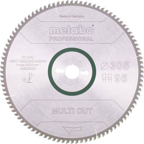 Leman – Lame de scie circulaire 305 x 30 mm 96 dents – HW/CT pour bois dur et aggloméré – 628091000 – Angle d'attaque 5° négatif