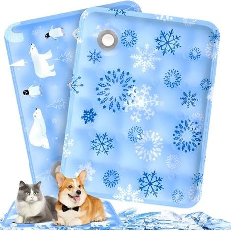 Hundekühlmatte Hundekühlmatte Katzenkühlmatte Resistant Hundekühlmatte Selbstkühlend, Hundekühlmatte Katze, 40x50cm, Blau (1/5)