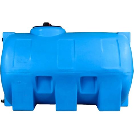 Cuve récupération eau de pluie 750L - Réservoir aérien horizontal bleu - Polyéthylène - ELBI CHO