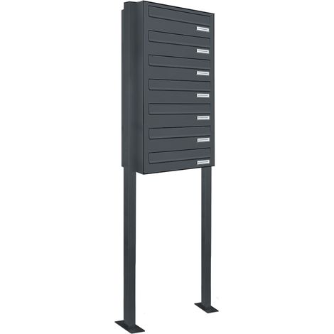 7er Standbriefkasten Freistehend Durchwurfanlage RAL 7016 Anthrazit (1/5)