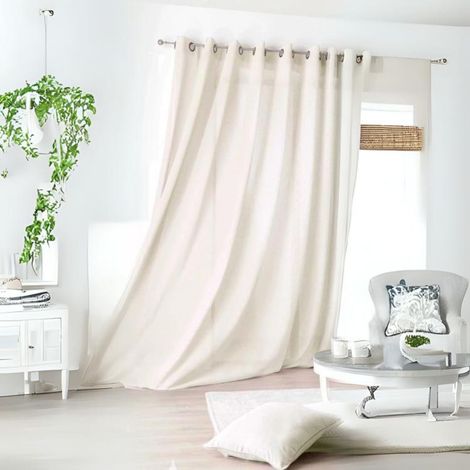 Voilage Grande Largueur  -  - Effet Mousseline Blanc 300x240 cm