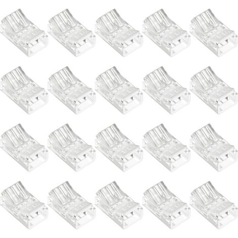 20 Pièces 8mm connecteur LED 2 broches, Connecteur Bande pour COB LED 8mm, pour bande de fil 3528/2835 (1/5)