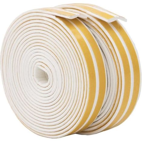 Bande de Joint,Auto-Adhésif Imperméable Joint de porte en mousse, Bande de joint d'étanchéité en caoutchouc pour Fenêtre/Porte-2 (1/4)