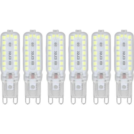 Eosnow 6pcs G9 LED-Lampen 7W dimmbare 360 ​​° Beleuchtung Ersatz Glühbirne für Wandtischschranklampe Weiß 220-240V