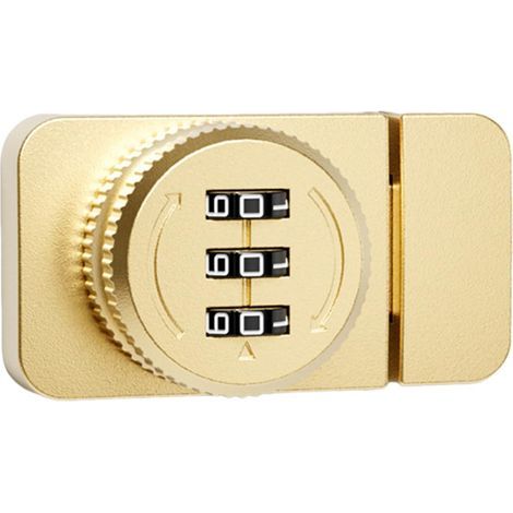 Serrure à combinaison sans clé, en alliage de zinc, 3 verrous numériques sans clé, serrure à combinaison pour porte d'armoire, serrure à combinaison (doré) (1/5)