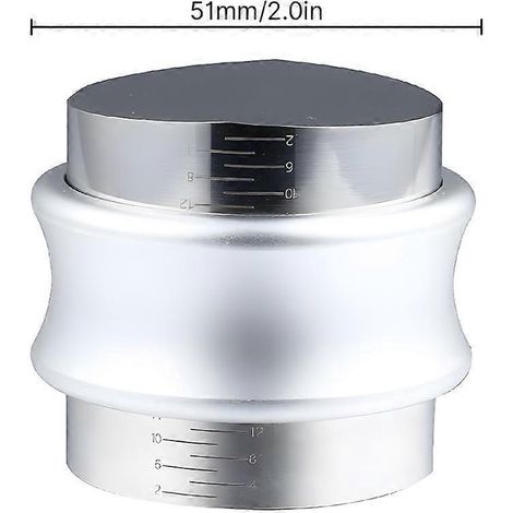51-mm-2-in-1-Kaffeeverteiler und -Tamper aus lebensmittelechtem Edelstahl mit zwei Köpfen und einstellbarer Einstellung