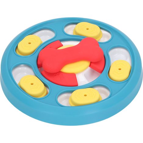 Jouet interactif pour chien, distributeur de friandises pour l'entraînement intelligent, stimulant pour chiots, soulage l'anxiété, bleu. (1/5)