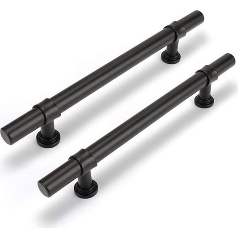 HONORNIC - Poignées d'armoire de salle de bain noires, lot de 2 160 mm, poignées de porte d'armoire de style minimaliste moderne (1/5)