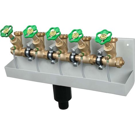 Schlösser ATV-Station mit steigender Spindel, 5-fach, DN 25, Eingang 1", oberer Ausgang 1 1/2" (1/5)