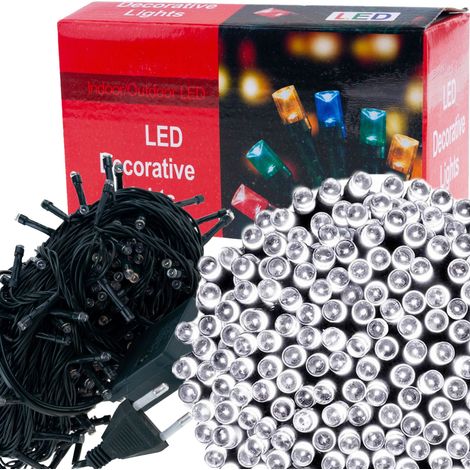 Luci per albero di Natale LZ100, 100 LED, luce fredda per interni, 8 modalità di illuminazione.