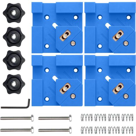 Lot de 4 systèmes de serrage ergonomiques en bois pour un alignement rapide à 90° dans les boîtes à outils (1/5)