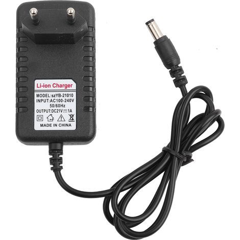 Adaptador de cargador de iones de litio  de 21 V/1 A con núcleo de cobre grueso, cargador de batería de litio adaptable, enchufe europeo. (1/5)