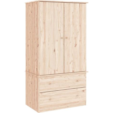 vidaXL ALTA Kleiderschrank aus massivem Kiefernholz 90x55x170 cm braun