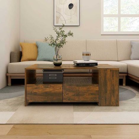 vidaXL Tavolino da Salotto Rovere Fumo 102x55x42 cm Legno (1/5)