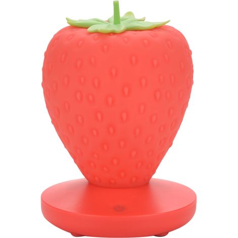 Lampe de chevet décorative à LED rouge fraise rechargeable par USB, luminosité réglable
