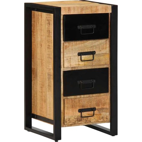 Drawer Cabinet 40x40x90 cm Solid Rough Wood Mango vidaXL