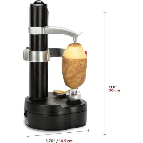 Éplucheur de Pommes de Terre Électrique, Éplucheur de Fruits et Légumes Automatique, Adaptateur 6V Inclus